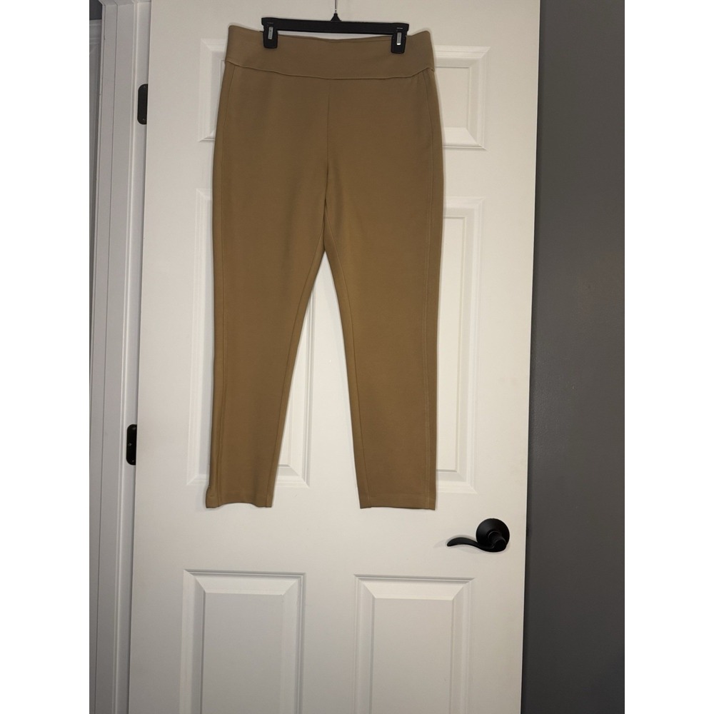 Express Camel Colored Ponte Pull On Ankle Pants Large Nwt